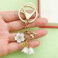 Bee and Honeycomb Charm Keychains Featuring White Blossom Across 10 Pictured Variations view 2
