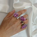 Random Natural Stone Adjustable Open Rings in Sixteen Assortments view 12