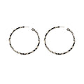 Black and White Wrapped Hoop Earrings in Four Shapes and Sizes view 5