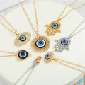 Assorted Evil Eye Hamsa and Flip Flop Pendant Necklaces view 1