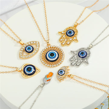 Assorted Evil Eye Hamsa and Flip Flop Pendant Necklaces