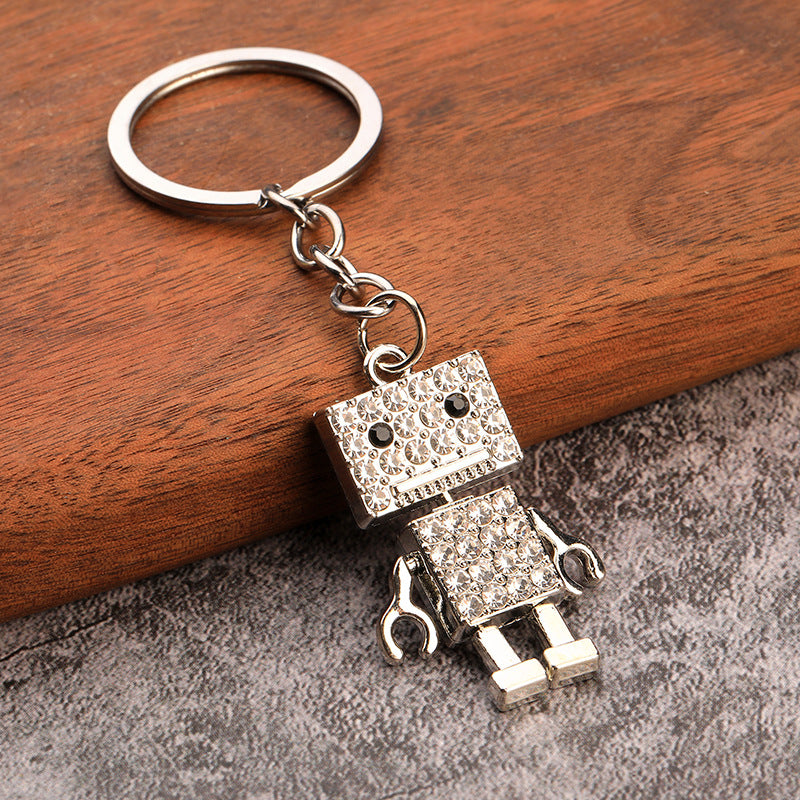 Full Rhinestone Bear Keychain Hip Hop Style Alloy Bag Charm