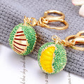 Jeweled Durian Keychain in Plain and Yellow Braided Loop Configurations view 1