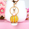 Jeweled Cactus Keychains in Yellow and Green with Braided Loops view 7