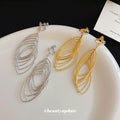 Layered Open Leaf Ear Clips in Gold and Silver Tone Finishes view 2