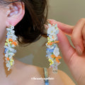 Colorful Flower Cascade Stud Earrings Fashion Jewelry Accessory view 3