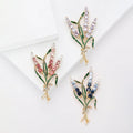 Three Stem Wheat Crystal Brooch in Three Colorways view 2