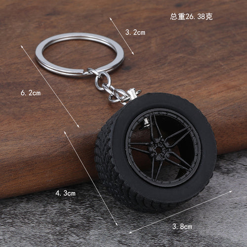 Creative Tire Wheel Rim PVC Keychain Car Accessory Gift Pendant
