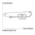 Double Heart Safety Pin Brooch Decorative Metal Pin For Jackets And Lapels view 5