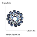 Spiral Crystal Wreath Brooch in Brown or Navy Blue Stones view 7