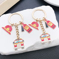 Fire Helmet Truck Uniform Extinguisher and Flame Keychains view 1