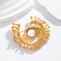 Gold Tone Silver Tone Eye Metal Brooch Pin for Jackets and Lapels view 3