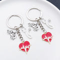 Silver Tone Medical Heart Stethoscope and Ambulance Keychains view 2