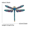 Jeweled Dragonfly Brooch in Blue and Green Enamel Jacket and Scarf Accessory view 6