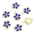 Colorful Five Petal Flower Two Loop Connectors in 14 Styles view 7