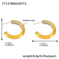 Rounded C Hoop Earrings in Three Sizes and Metal Finishes view 11