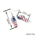 Silver Tone American Flag Flip Flop Drop Hook Earrings view 4
