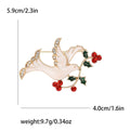 Shell Effect White Dove Brooch With Holly and Red Berries view 4