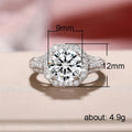 Silver Tone Round Center Ring With Square Halo and Pavé Band view 5