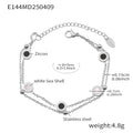 Stainless Steel Roman Disc Necklace Shell Bracelet Gold Silver Rose view 8