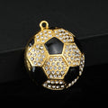 Rhinestone Basketball Soccer Ball Charm Pendant Silver And Gold Tone view 8