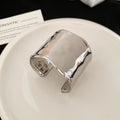 Open Metal Wave Cuff Bracelets Gold Silver Ridged Smooth view 8