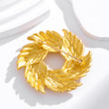 Gold Tone Olive Branch Metal Brooch Pin for Jackets and Lapels view 3