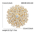 Large Crystal Flower Brooch Openwork Silver Or Gold Pin view 7