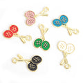 Crossed Racket Enamel Charms in Six Colors and Two Metal Tones view 3