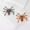 Crystal Spider Brooch in Red Gold or Black Silver Finish view 1