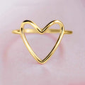 Open Heart Outline Ring In Three Polished Metal Tones view 7