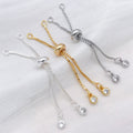 Adjustable Slider Extension Chains With Clear Stone Accents view 3