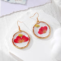 Irregular Gold Rim Resin Dried Flower Drop Earrings 7 Styles view 6
