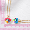 Gold Chain Enamel Heart Evil Eye Necklaces 4 Colors view 4