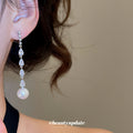 Crystal Strand and Pearl Drop Earrings Statement Fashion Jewelry view 3