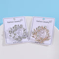 Crystal Floral Wreath Brooch In Silver And Gold Tones view 4