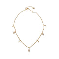 Gold Tone Layered Station Necklace with Teardrop Charms view 5