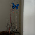 Blue Embroidered Butterfly Duckbill Hair Clip Gold Tassels view 4