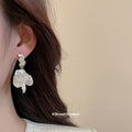 Gold Pearl Shell Crystal Stud Drop Earring Ten Piece Set view 4