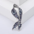 Twisted Ribbon Crystal Brooch in Blue Multicolor or Black view 6