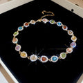 Teardrop Crystal Halo Choker Multicolor Clear Variants view 9