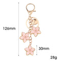 Enamel Five Petal Flower Cluster Keychain with Lobster Clasp view 3