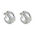 Silver Wave Liquid Finish Thick Hoop Earrings Pair view 5
