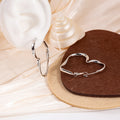 Gold Heart Shape Open Hoop Earrings Liquid Metal Finish view 4