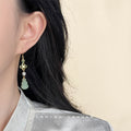 Jade Tone Chinese Style Pearl Drop And Stud Earrings view 4