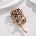Floral Bouquet Crystal Metal Brooch Pin 5.7 x 3 cm view 3