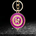 Crystal Round Fortune Plaque Keychains with Cords and Loose Braided Loops view 7