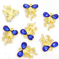 Crystal Ribbon Tassel Metal Jewelry Charms, 16 Colorways view 8