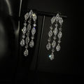 Crystal Oval Triple Drop Stud Earrings in Two Colors view 1