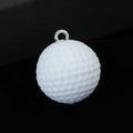 Molded Golf Ball Charm Pendants Dimpled Silver-Tone Loop Six Colors view 6